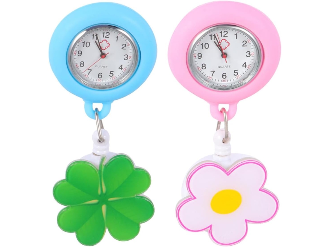 Conjunto de 2 relógios de bolso retráteis com clip digital e design estampado GOKOCO