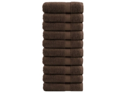 Vidaxl Toalhas Banho Premium Solund 10pcs 100x150cm 600gsm Castanho