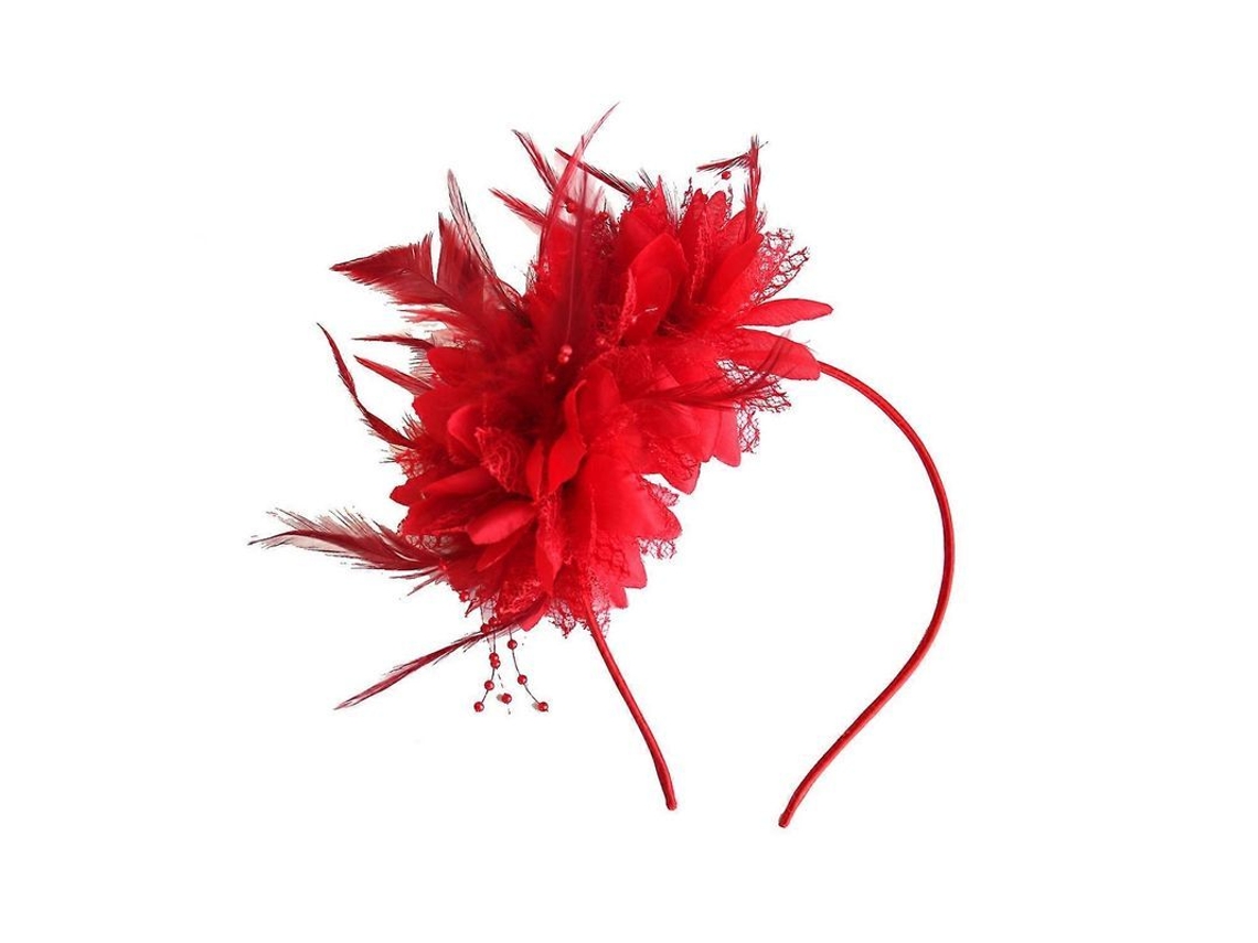 2026 diadema de Penas Vintage com Flores de Tela Acessório de Cabelo para Mulheres e Meninas para Casamentos e Ocasiões Especiais