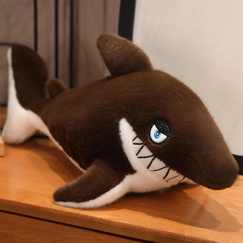 Brinquedo de Pelúcia de Tubarão Anime Realista e Fofo de Desenho Animado MDUG (chocolate See 85cm)