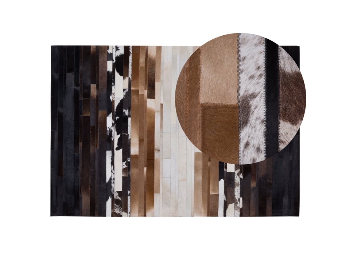 Tapete de pele com padrão único BELIANI Dalyan de Pele de vaca Multicolor 140x200