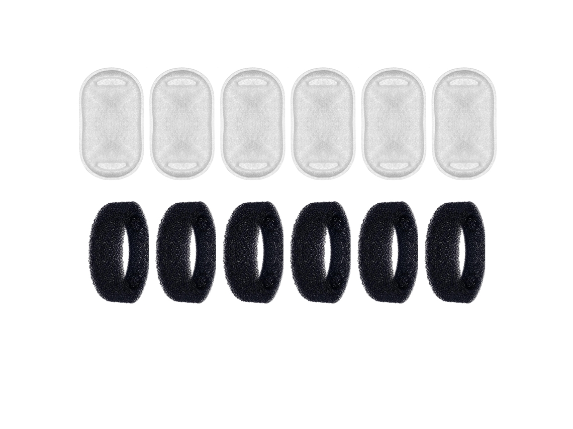 MEOIRUERY 12 Filtros Para Bebedouro De Gato, Filtro De Reposição Para Água De Animais De Estimação, Incluindo 6 Filtros De Carvão Ativado E 6 Esponjas De Espuma