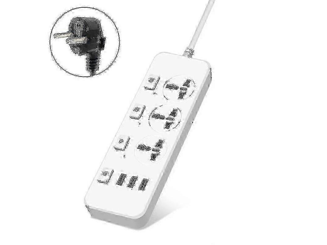 Régua De Energia 2025 Eua/reino Unido/ue 5v 2.1a Com Proteção Contra Surtos, 3 Tomadas E 3 Portas Usb Olysi Shop