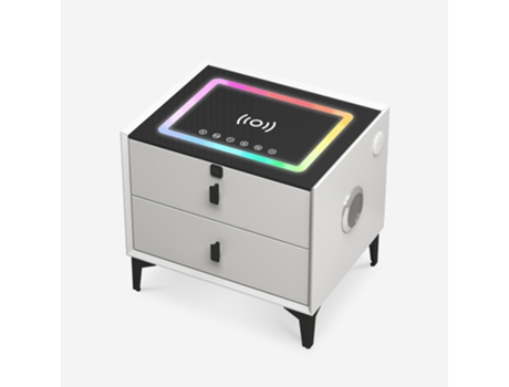 Mesa de cabeceira com carregamento USB sem fio, 2 gavetas Bluetooth Luk Llb Living Life Bed