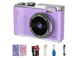 Câmera digital compacta de tecido Yizhood 32g 24 polegadas roxa 4K HD