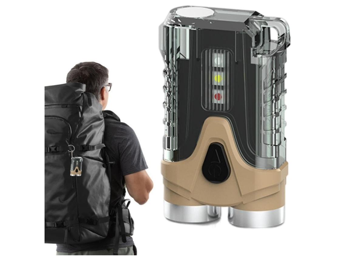 Lanterna Chaveiro Led Portátil Recarregável Mini Pocket Edcs Pequenas Táticas Portáteis de Alto Lúmen com Cauda Magnética Preta Bisbisous VIGA EUROPE