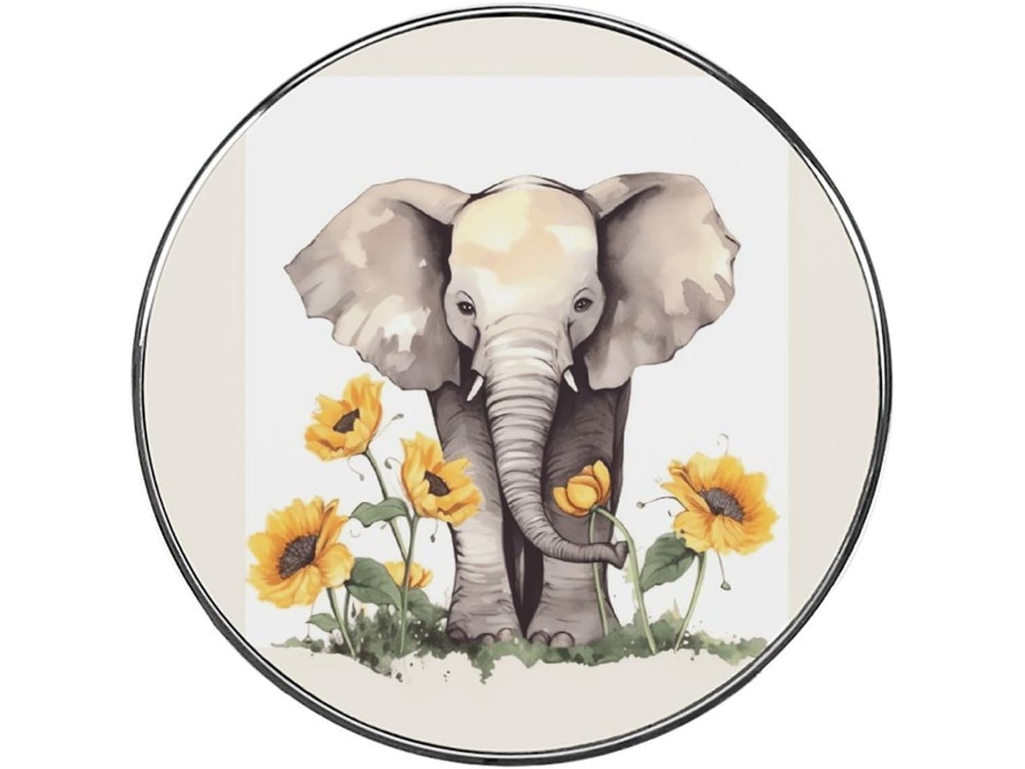 Ímã De Geladeira Com Elefante E Girassol, Ímãs De Liga Metálica Fofos E Coloridos Para Quadro Branco, Armário, Cozinha
