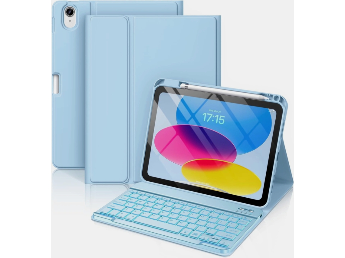 Capa Teclado Para Xiaomi Pad 5/5pro 11 Polegadas, Com Teclado Bluetooth Retroiluminado Cuich (azul)