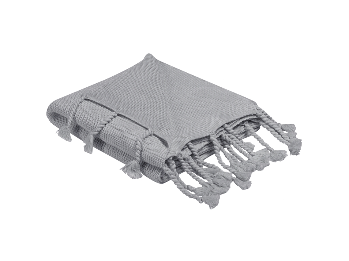 Decorativa Manta En Color Gris Beliani Nazilli De Algodón Gris 125x150x1