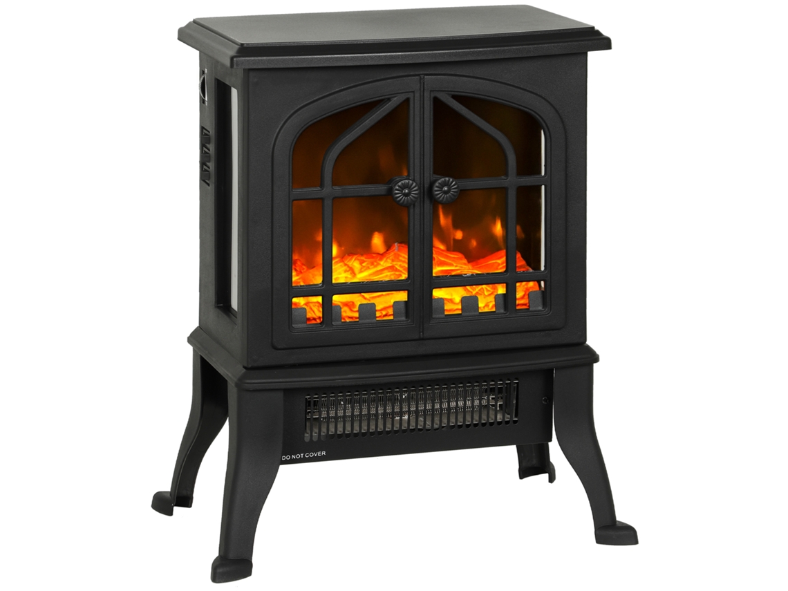 Termostato Ajustável 900/1800w Termostato Ajustável 3d Efeito De Chama Para 15-30 Preto