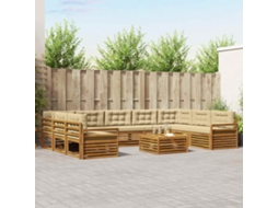 Vidaxl Conjunto De Sofás Para Exterior 10 Pcs Natural E Bege
