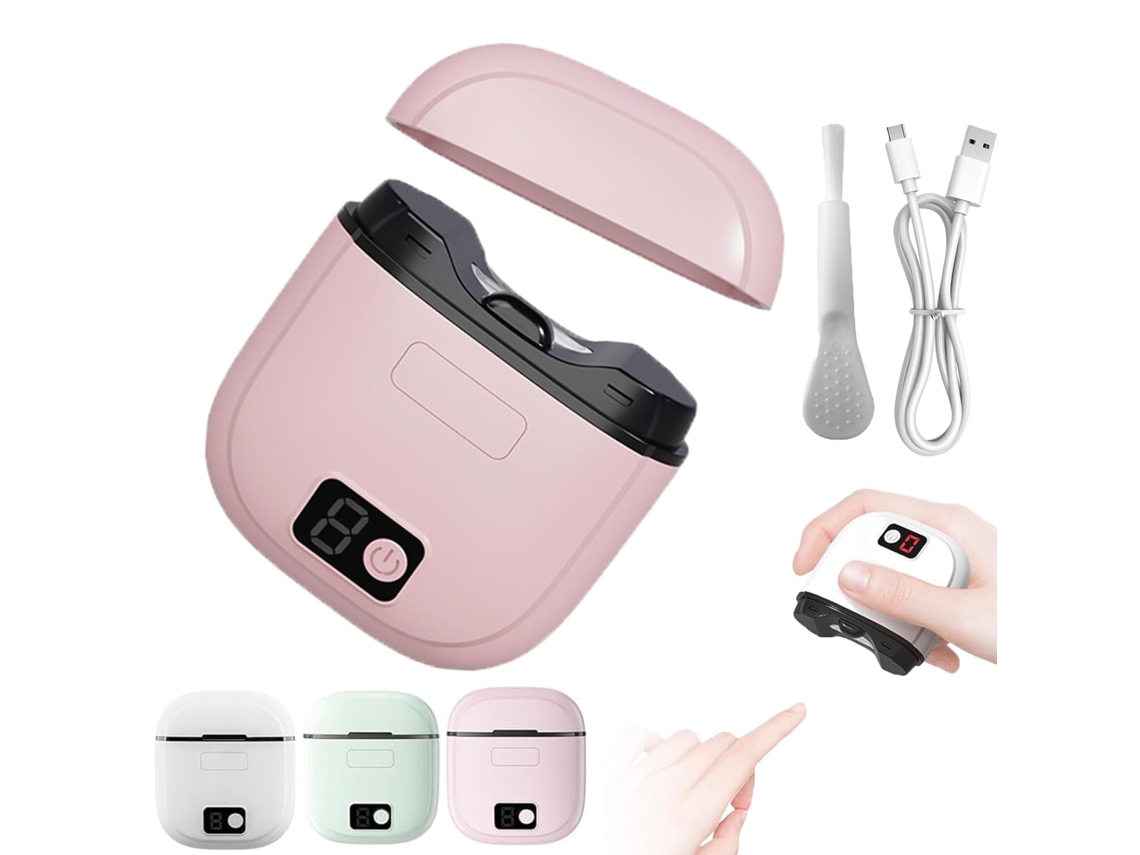 Corta-unhas Elétrico, Aparador Automático Recarregável Com Luz Led E Três Velocidades, Carregamento Usb Portátil, Cor-de-rosa.