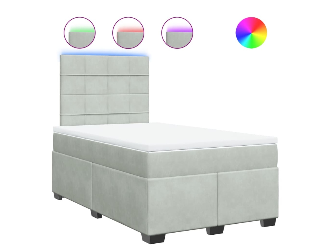 Box Spring Bed, Box Spring Beds Vidaxl Cinzeto Veludo (120 X 200 Cm)