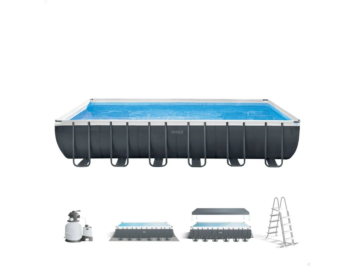 Piscina Tubular INTEX Ultra XTR Frame Retangular com Bomba (8 Pessoas - 732x366x132cm - 31.805L)