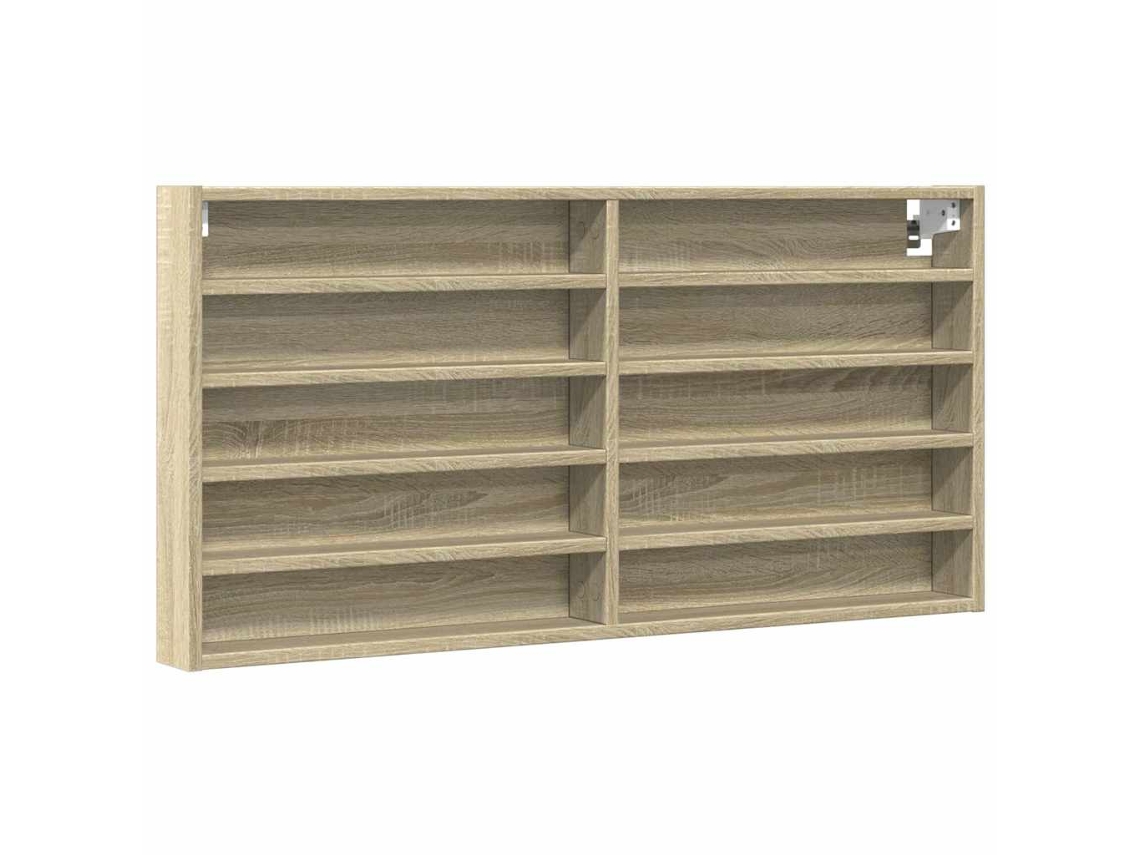 Vitrine Cabinet, Vitrine Cabinets Vidaxl Marrom Madeira Processada (100 X 8.5 X 50 Cm)
