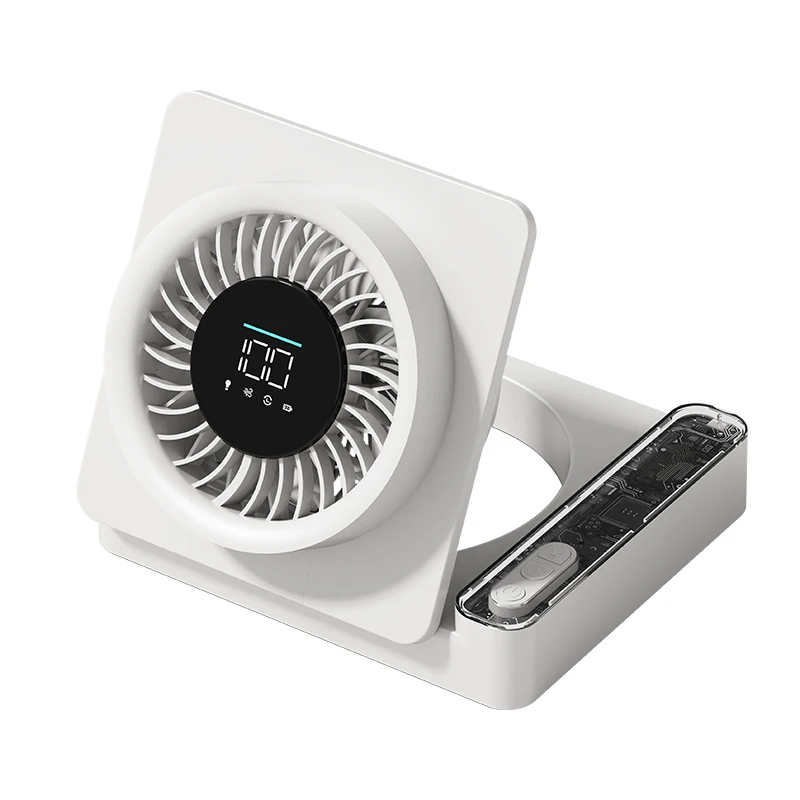 (branco) Ventilador Dobrável De Parede, Ventilador De Mesa Para Circulação De Ar, Mini Ventilador De Mesa, Recarregável.