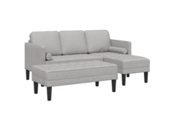 Conjunto 2 Sofá Modular Vidaxl Cinzento Poliéster (173 X 131 X 67 Cm)
