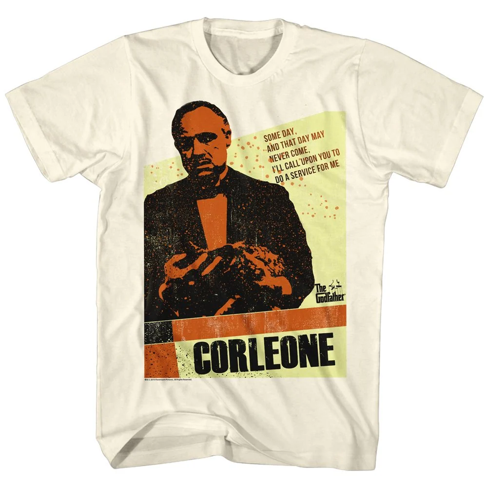 Rockinstone Godfather Corleone Solid Natural Adult T-shirt Size:s