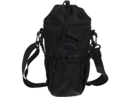 Bolsa Térmica Preta Para Garrafa De Água Com Alça Ajustável, Capa Isolante Leve E Durável.