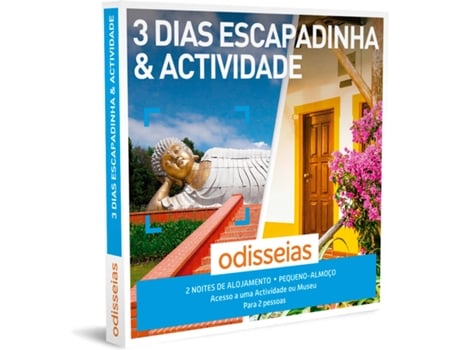 Pack Presente Odisseias - 3 Dias Escapadinha & Actividade | Experiência de alojamento para 2 Pessoas
