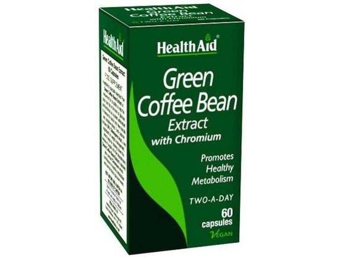 Suplemento Alimentar HEALTH AID Café Verde Con Crómio (60 cápsulas vegetais)