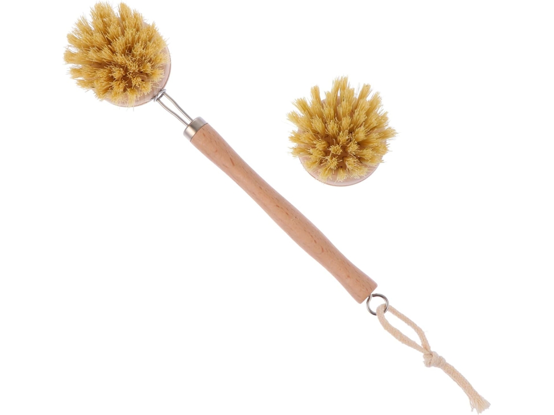 Conjunto De 2 Escovas Corporais Hohopeti Com Cabos Longos Madeira Natural Para Banho, Massagem E Limpeza Cabo De Madeira
