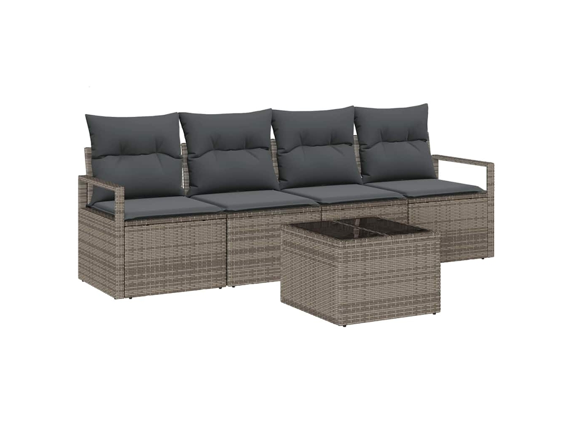 Maison Exclusive - Conjunto De Sofás Com Almofada 5 Pcs Cinzeto Vime Pe