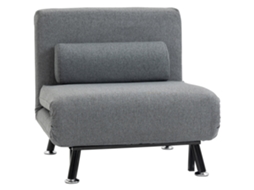 Sofá-cama Dobrável Com Função Cama, Encosto Ajustável, Cinza Escuro.