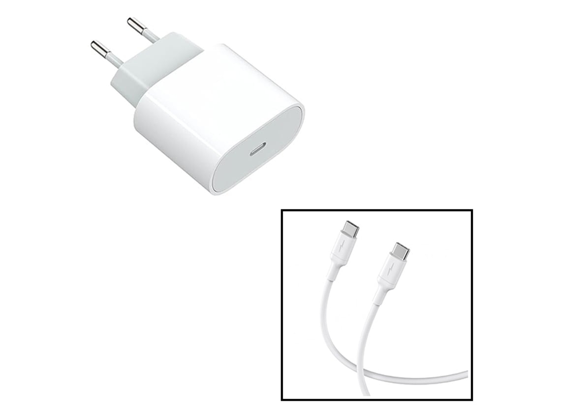 Kit Base Carregador Type C Fastcharge 20W Cabo de Carga 60W 3.0A 1M Type C Lekus para Apple Ipad Pro de 12 9 Polegadas 4.ª Geração Branco