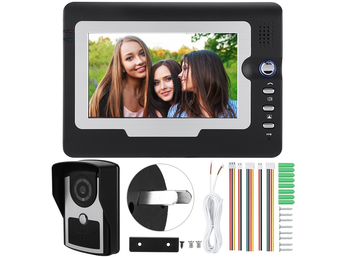 Interfone De Vídeo Com Fio De 7 Polegadas (tela Lcd Tft De 7 Polegadas, Padrão Da Austrália 110-240v)
