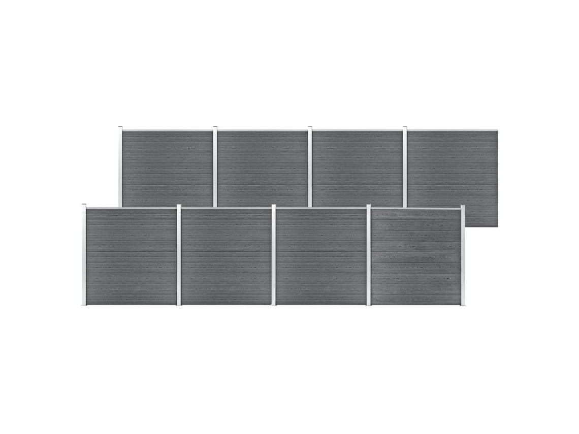 Painel De Vedaã§ã£o Para Jardim 1391x186 Cm Wpc Cinzento DKD HOME DECOR