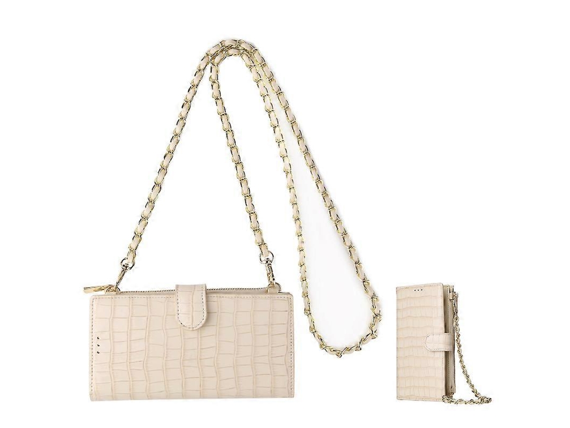 Bolsa Transversal Mini Para Celular E Moedas, Design Simples, Cor Branca--