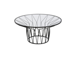 Mesa de Centro em Metal Preto e Vidro ALEXANDRA HOUSE LIVING (85x85x39cm)