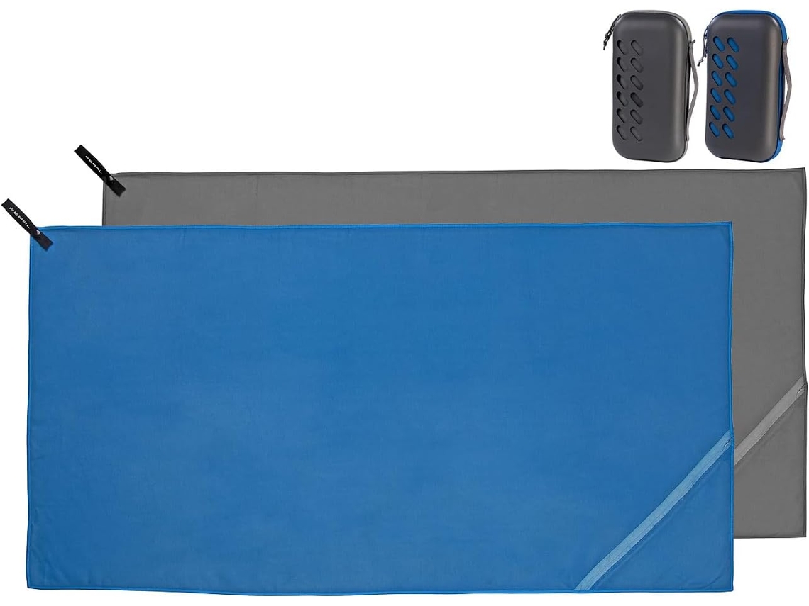 Toalha De Microfibra Pacote Com 2 Toalhas De Microfibra, Secagem Rápida, 140 X 70 Cm, Antracite A Gokoco