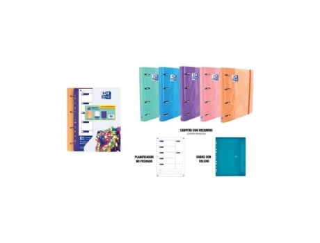 Livro Pack Carpebloc Touch A4 4 Anillas 35mm Recambio 5col Separador Sobre Broche Color Azul Intenso De Desconocido (espanhol)