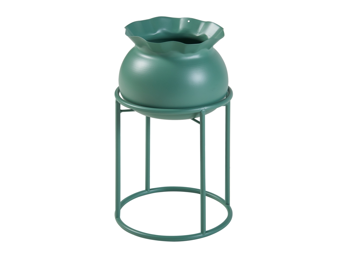 Suporte para Plantas Assen com Vaso Metálico 32Xø20Cm Verde [EN.CASA].