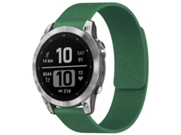 Bracelete para Garmin Fenix 8 / 7 / 6 / 5 em Silicone magnético textura de lichia verde escuro (22mm)