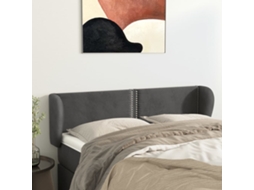 Vidaxl Cabeceira De Cama C/ Abas Veludo 147x23x78/88cm Cinzento-escuro