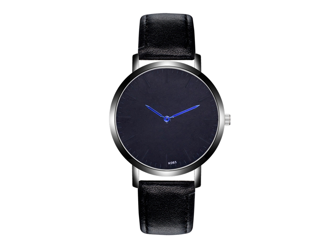 Relógio de pulso masculino Zhoulianfa, analógico, de quartzo, com pulseira de PU preta.