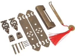 Conjunto De Puxadores, Maçanetas E Placa De Fixação Para Cadeado Em Latão Antigo, Estilo Chinês, Para Armários De Caixas