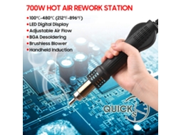 Laxiscreed Estação De Ar Quente Sem Escovas, Até 480°c, Para Manutenção E Secagem De Pcb