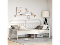 Vidaxl Estrutura De Cama De Dia Branco 100 X 190 Cm Aço Revestido A Pó