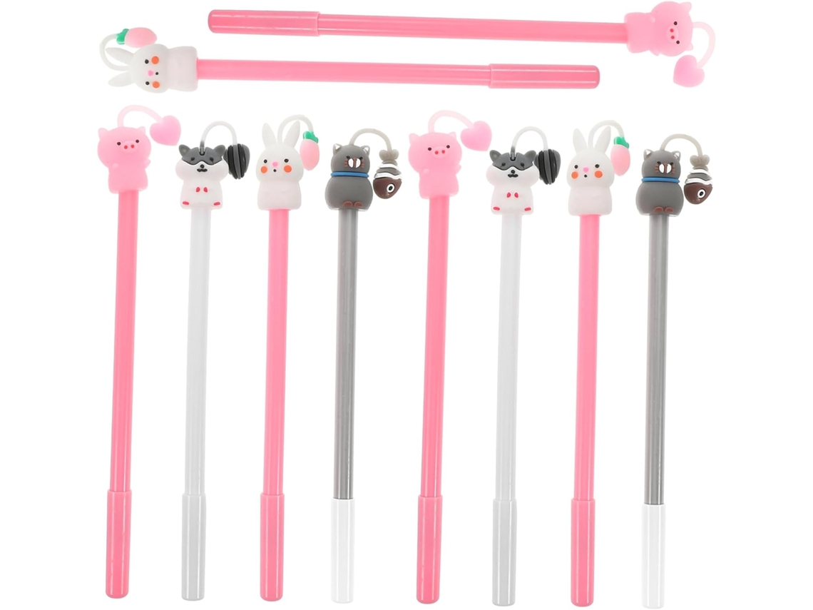 Conjunto De 10 Canetas Em Gel Com Tema De Animais Para Decoração