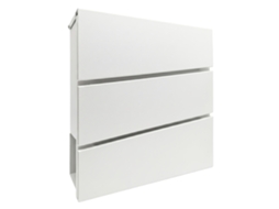 Caixa de Correio RELAXDAYS C/ Compart. para Jornais, 37,5x35,5x10,5 Cm, Din C4, Resistente, 4 Chaves, Branca