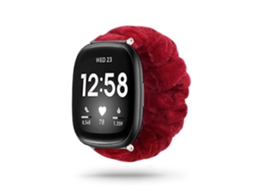Bracelete Fitbit Versa 2 Pulseira Scrunchie Vermelho