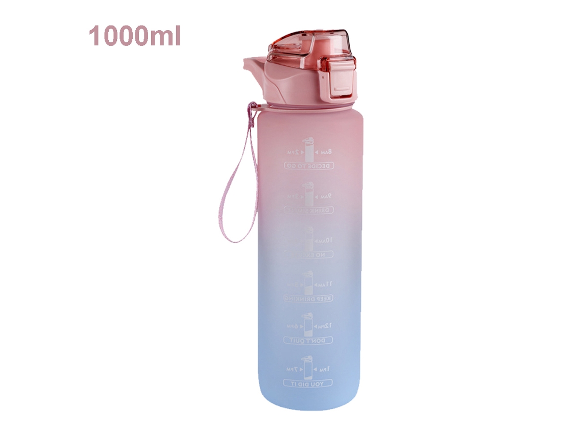 Garrafa Desportiva Com palhinha Rosa (1 L)