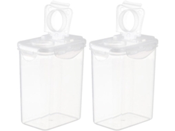 Conjunto De 2 Recipientes Herméticos Para Armazenamento Alimentos, 1, 8l, Com Tampa De Silicone Reutilizável E Fundo