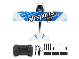 AVIAO DE CONTROLE REMOTO BUSINESS 2.4GHz com luz LED EPP plástico para iniciantes adultos e crianças azul três baterias (S/MARCA)