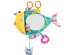 Espelho De Brinquedo De Carro Com Padrão De Peixe Para Bebê - Peludo, Inquebrável E Educativo