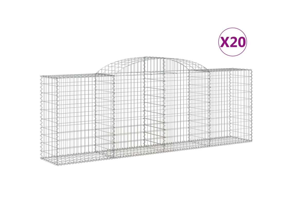 Gabion Basket, Gabion Baskets Vidaxl Prateado Ferro (300 X 50 X 100/120 Cm)